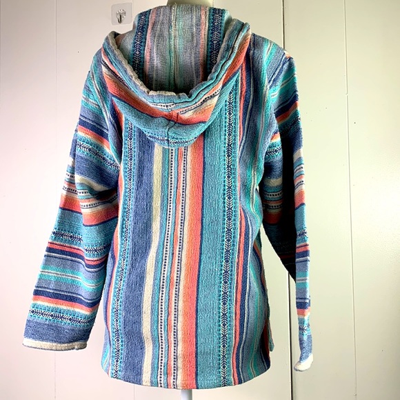 Beach Life By Ladrft Baja Poncho Hoodie - Size Junior Large - Picture 4 of 12